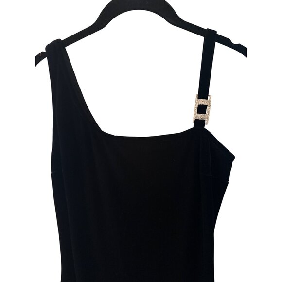 Jessica McClintock Gunne Sax Black VIntage 80s Formal Dress Sparkle Accent7/8 - Picture 2 of 6